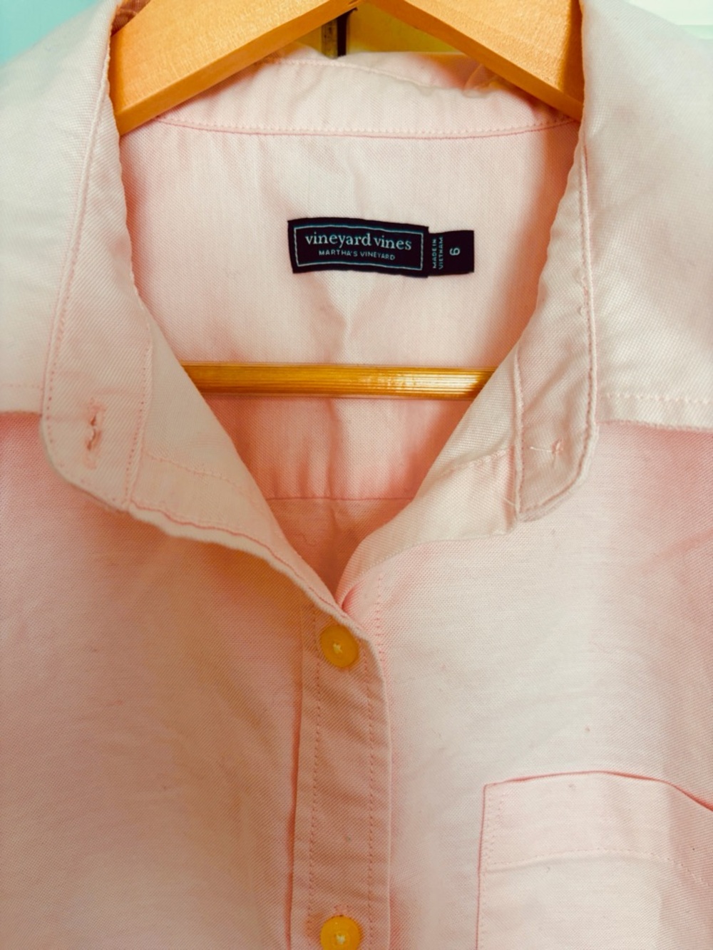 NEW! Vineyard Vines Pastel Pink Button-Down Cotton Oxford sz 6 - Picture 4 of 4